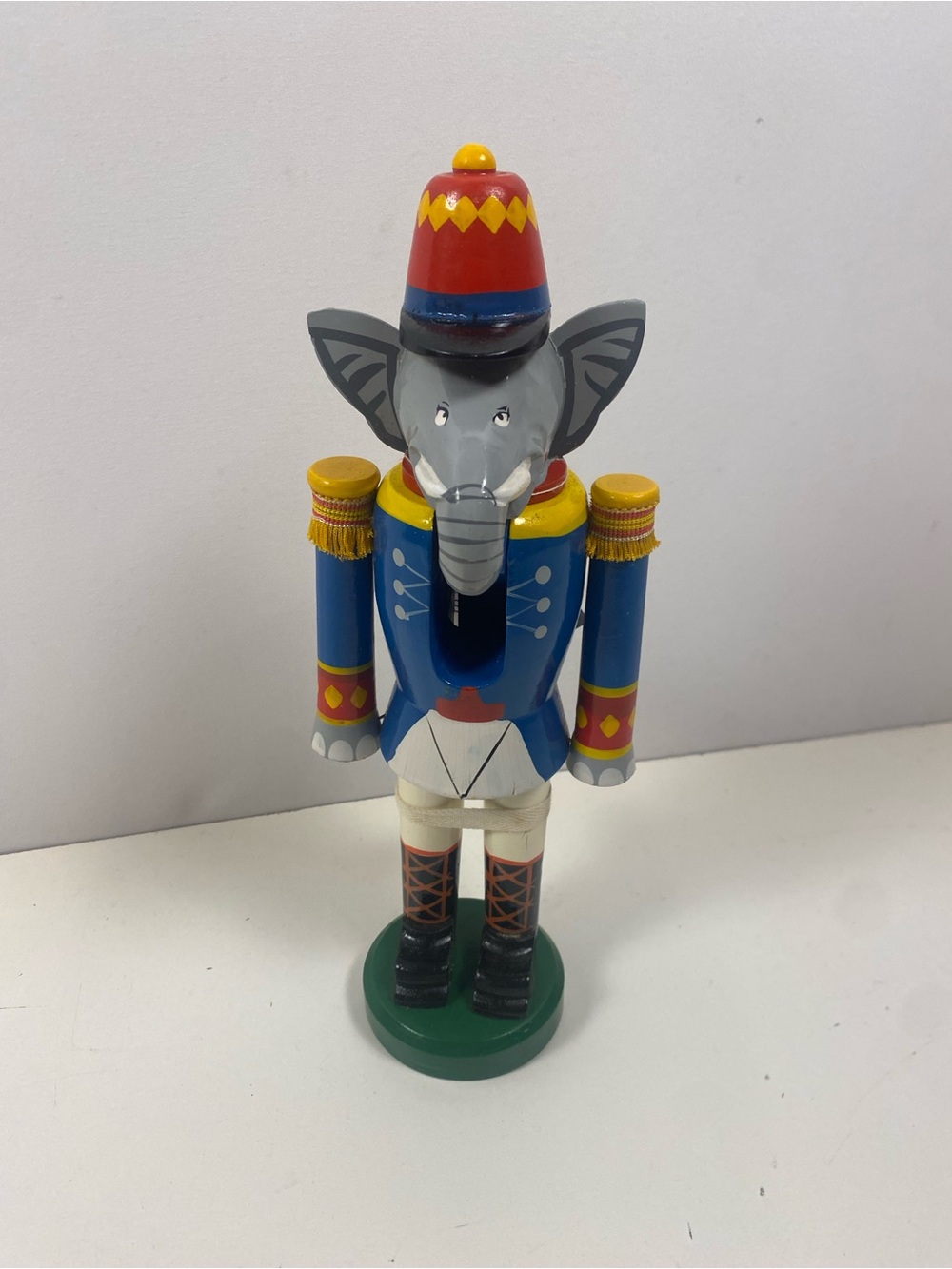 Vintage 1992 Swank Limited-Edition Wooden Elephant Nutcracker # Tag & Box